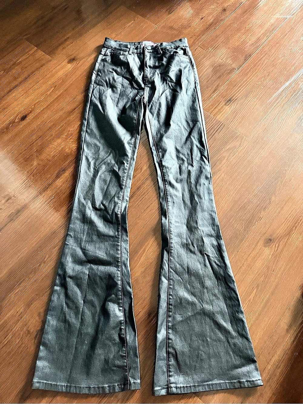 Edikted leather bootleg Pants in Black Like New